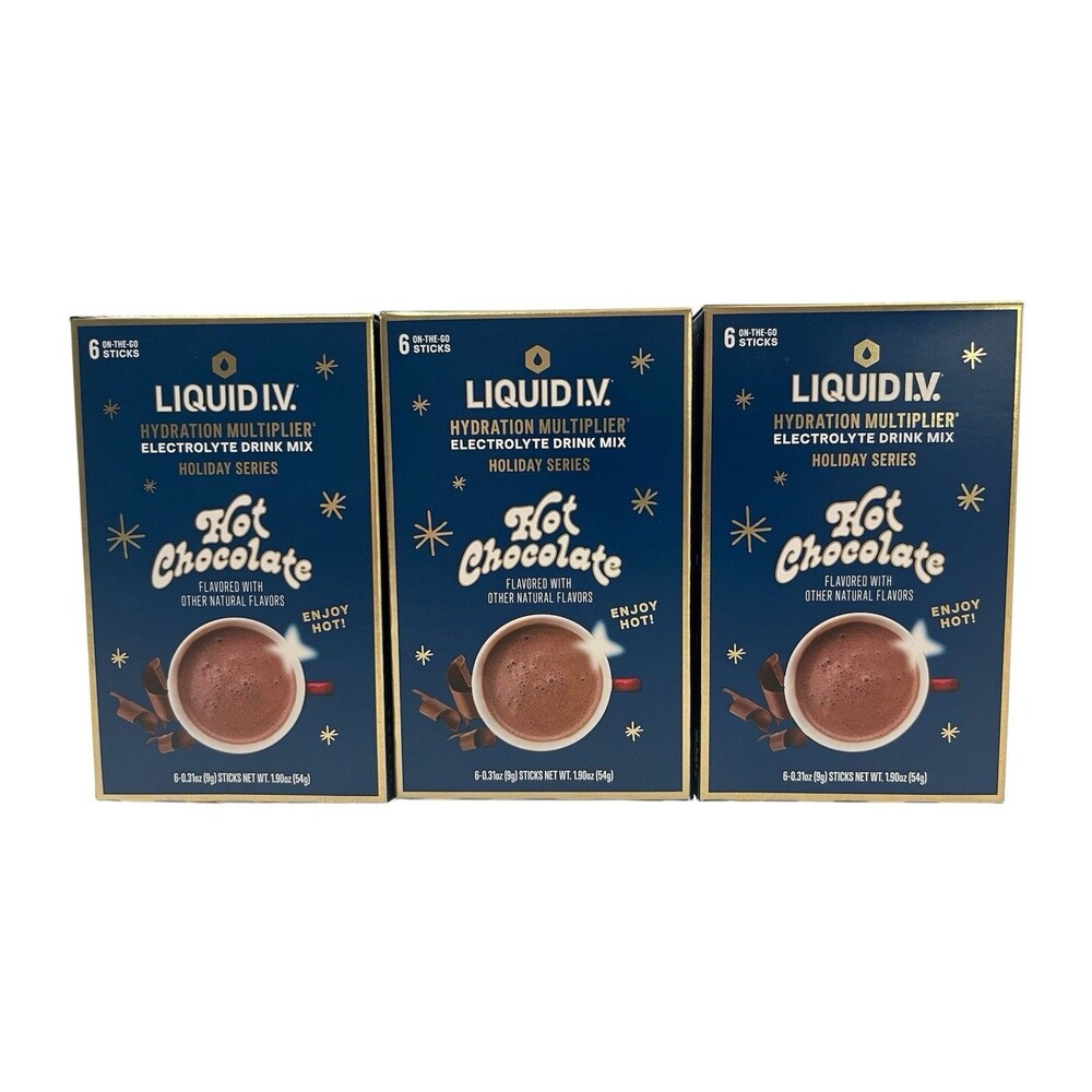 3X Liquid IV Hydration Multiplier Electrolyte Drink Holiday Series Hot Chocolate